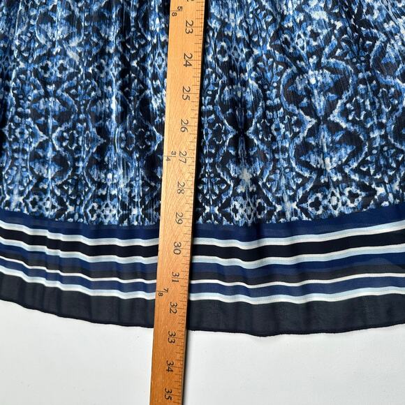 Catherines Top Womens 3X Blue 3/4 Length Sleeve Pleated Sequin Tunic Boho Career - Picture 12 of 14